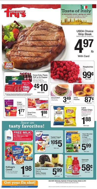 Fry's Food Weekly Ad Sep 30 - Oct 6 2015
