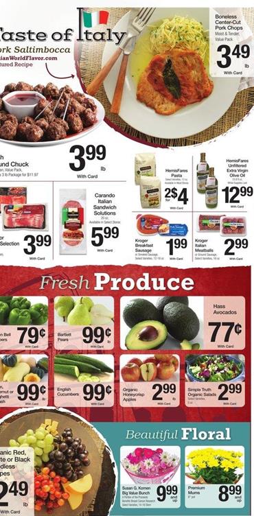 Kroger Weekly Ad Italian Food October