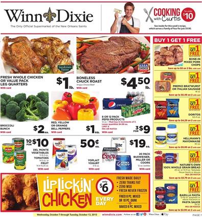 Winn Dixie Weekly Ad Products October 7 2015