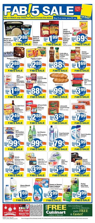 Browse Albertsons Ad Dec 4 2015 Fab!5 Sale