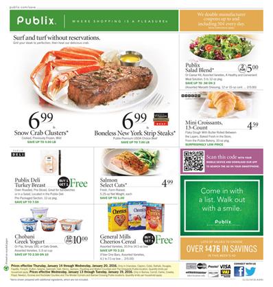 Publix Ad Products Jan 16 2016