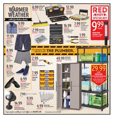 ALDI Ad Workzone Tall Cabinet Price Mar 2016