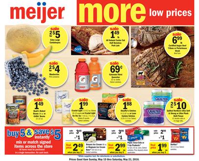 MEIJER AD MAY 15 2016 | Buy 5 Save $5 | Weekly Sales 1 MEIJER AD MAY 15 2016