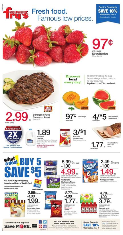 Fry's Weekly Ad June 1 - 7 2016 | In-Ad Deals and Buy 5 Save $5 1 Fry's Weekly Ad June 1 - 7 2016