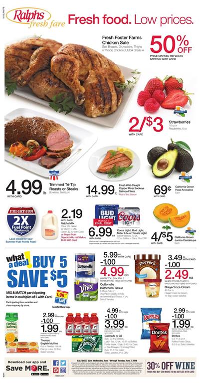 Ralphs Weekly Ad June 1 - 7 2016 | Buy 5 Save $5 and Coupons 1 Ralphs Weekly Ad June 1-7 1