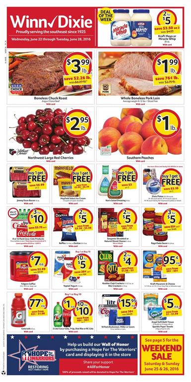 Winn Dixie Weekly Ad Jun 22 - 28 2016 1 Winn Dixie Weekly Ad Jun 22 - 28 2016
