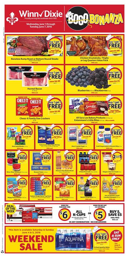 Winn Dixie Weekly Ad June 1 - 7 2016 | Bogo Bonanza and More 1 Winn Dixie Weekly Ad June 1 - 7