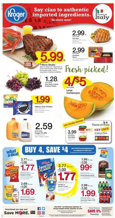 Kroger Weekly Ad Sep 14 - 20 2016 | Buy 4 Save $4 Deal 1 Kroger Weekly Ad Sep 14 - 20 2016