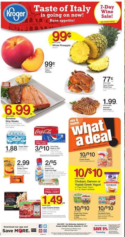 Kroger Weekly Ad September 21 - 27 2016