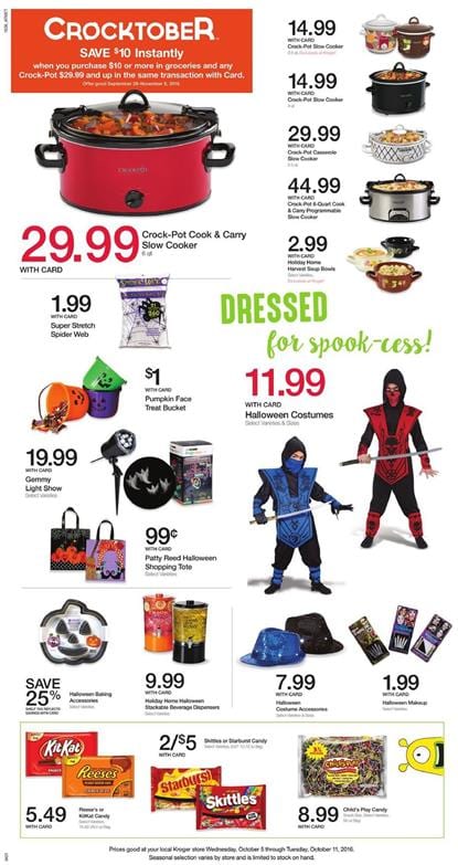 Kroger Ad Halloween Costumes 5 - 11 Oct 2016
