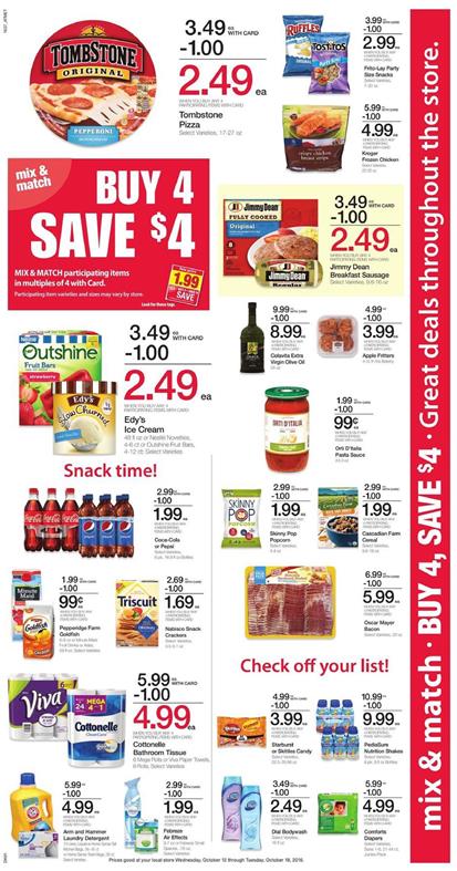Kroger Weekly Ad Oct 12 - 18 Buy 4 Save $4 2016