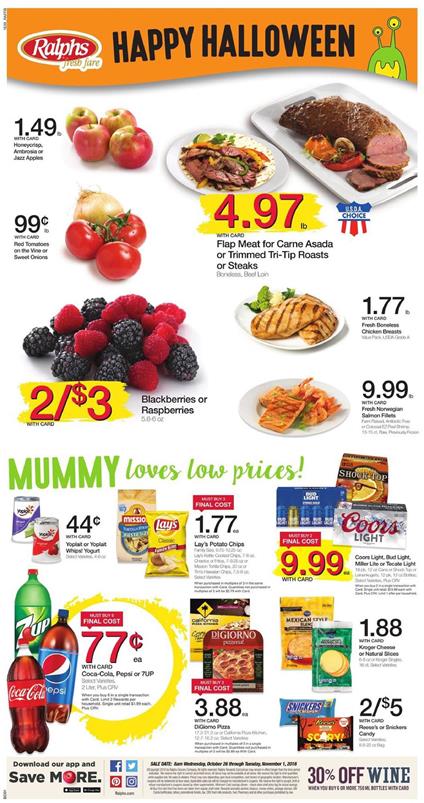 Ralphs Weekly Ad Oct 26 - Nov 1 2016 Halloween