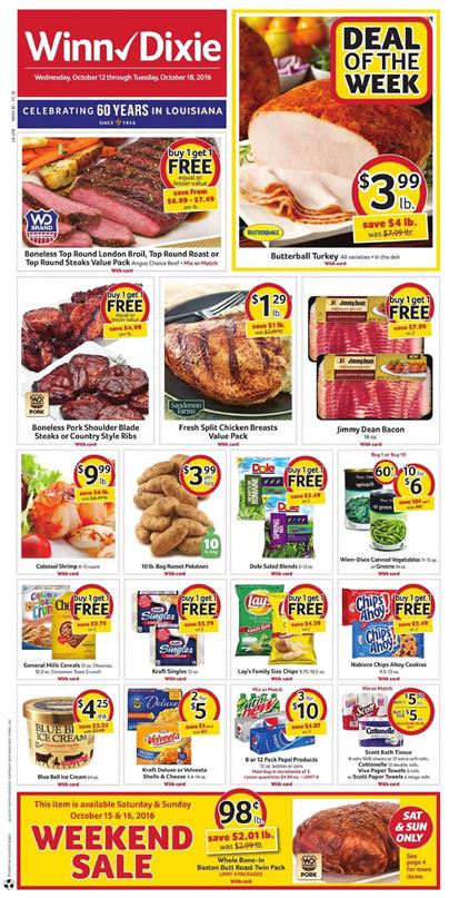 Winn Dixie Weekly Ad Oct 12 - 18 2016