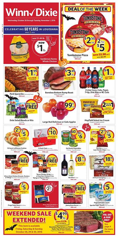 Winn Dixie Weekly Ad Oct 26 - Nov 1 2016