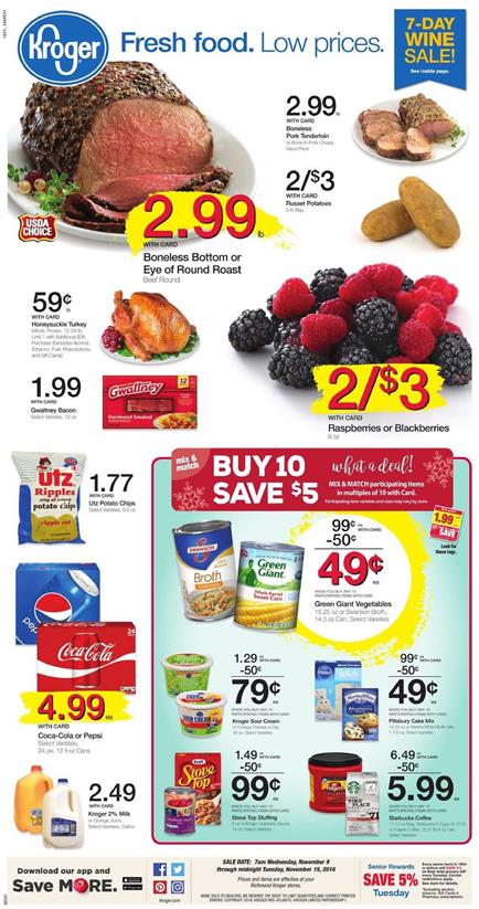 Kroger Weekly Ad Nov 9 - 15 2016