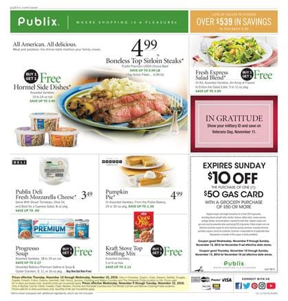 Publix Weekly Ad Nov 9 - 15 2016