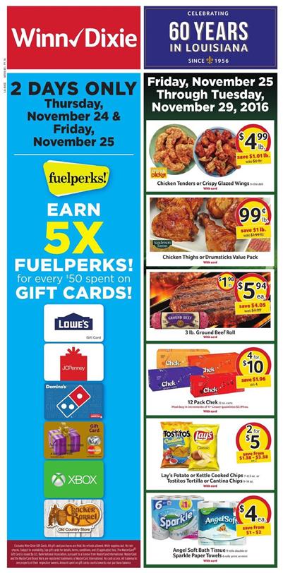Winn Dixie Weekly Ad Nov 25 - 29 2016 Bogo Deals