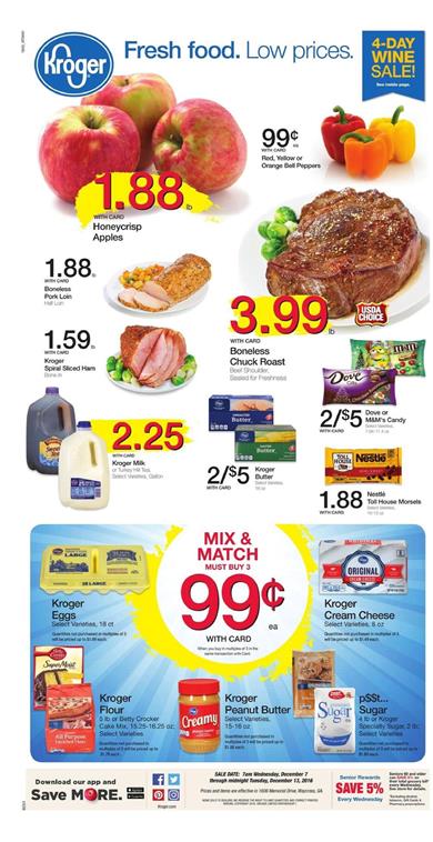 Kroger Weekly Ad Holiday Deals Dec 7 - 13 2016