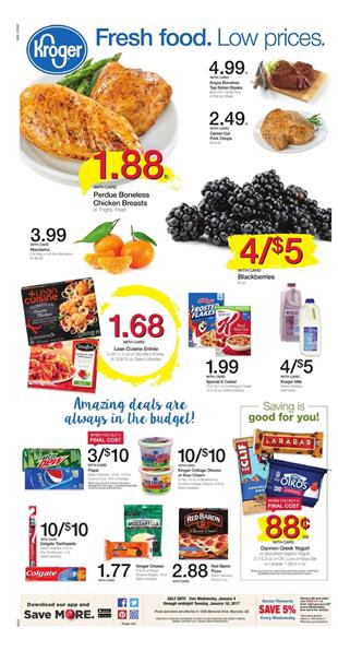 Kroger Ad Buy 5 Save $5 Deals 1-4 - 1-10 2017