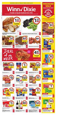 Winn Dixie Weekly Ad Deals Mar 22 - 28 2017