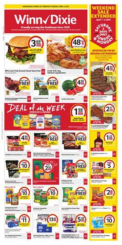 Winn Dixie Weekly Ad Mar 29 - Apr 4 2017