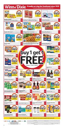 Bogo Free Deals Winn Dixie Ad July 12 - 18 2017