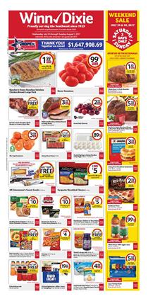 Winn Dixie Weekly Ad Grocery July 26 - Aug 1 2017