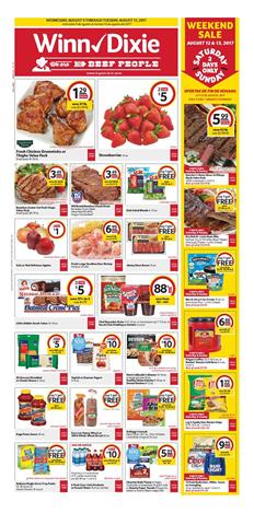 Winn Dixie Weekly Ad Food August 9 - 15 2017