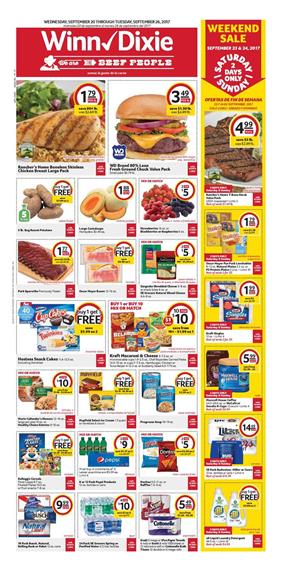 Winn Dixie Weekly Ad Deals Sep 20 - 26 2017