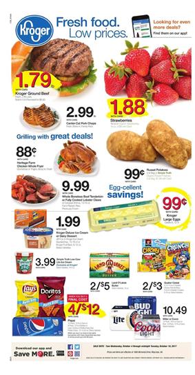 Kroger Weekly Ad Deals October 4 - 10 2017