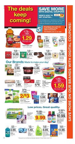 Ralphs Weekly Ad Digital Coupons Sep 27 - Oct 3 2017