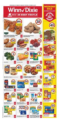Winn Dixie Weekly Ad Deals October 18 - 24, 2017