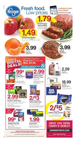 Kroger Weekly Ad Deals November 24 - 28, 2017
