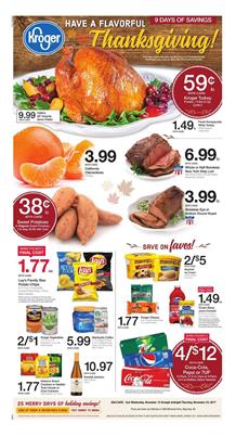 Kroger Weekly Ad Thanksgiving Nov 15 - 23, 2017