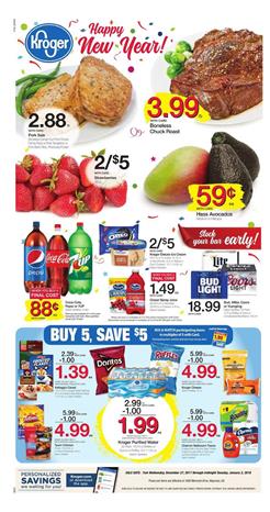 Kroger Weekly Ad New Year Dec 27 - Jan 2 2018