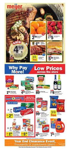 Meijer Weekly Ad Deals December 27 - 30, 2017