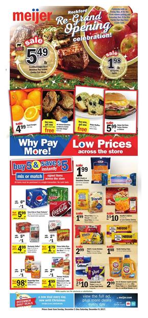 Meijer Weekly Ad Deals December 3 - 9, 2017