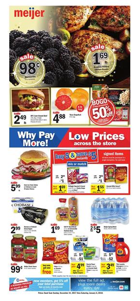 Meijer Weekly Ad New Year 31 Dec - Jan 6 2018