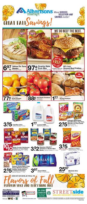 Albertsons Weekly Ad Fall Sep 26 Oct 2 2018