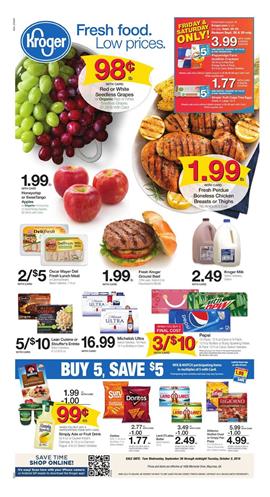 Kroger Weekly Ad Deals Sep 26 Oct 2 2018