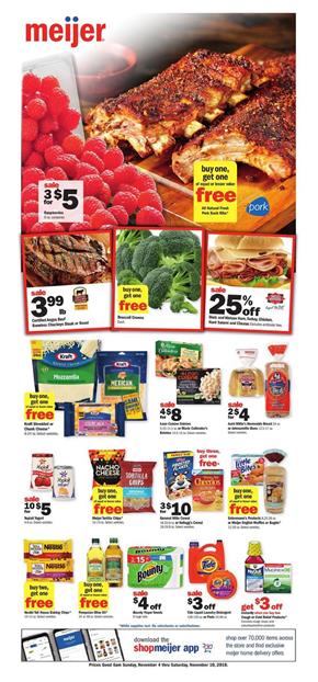 Meijer Weekly Ad Deals Nov 4 10 2018