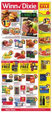 Winn Dixie Weekly Ad St. Patricks Day Mar 13 19 2019