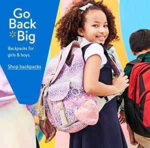 Walmart Back Pack Sale July 2019