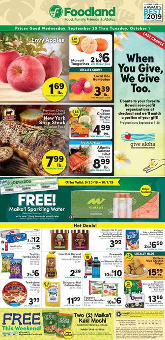 Foodland Ad Deals Sep 25 Oct 1 2019