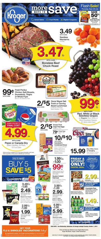 Kroger Mix and Match Sale Sep 25 Oct 1 2019