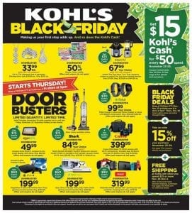 Kohls Black Friday Ad 15 Cash Reward