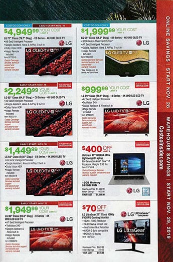 Costco Black Friday Ad Deals Nov 28 and Nov 22 Dec 2 2019