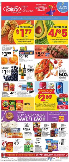 Ralphs Weekly Ad Deals Dec 26 2019 Jan 1 2020
