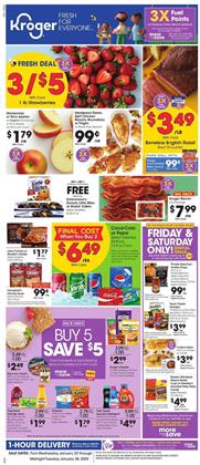 Kroger Weekly Ad 3x Fuel Points Jan 22 - 28, 2020