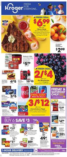 Kroger Weekly Ad Deals Jan 15 - 21, 2020
